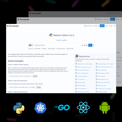 Custom search pages on Sourcegraph Cloud