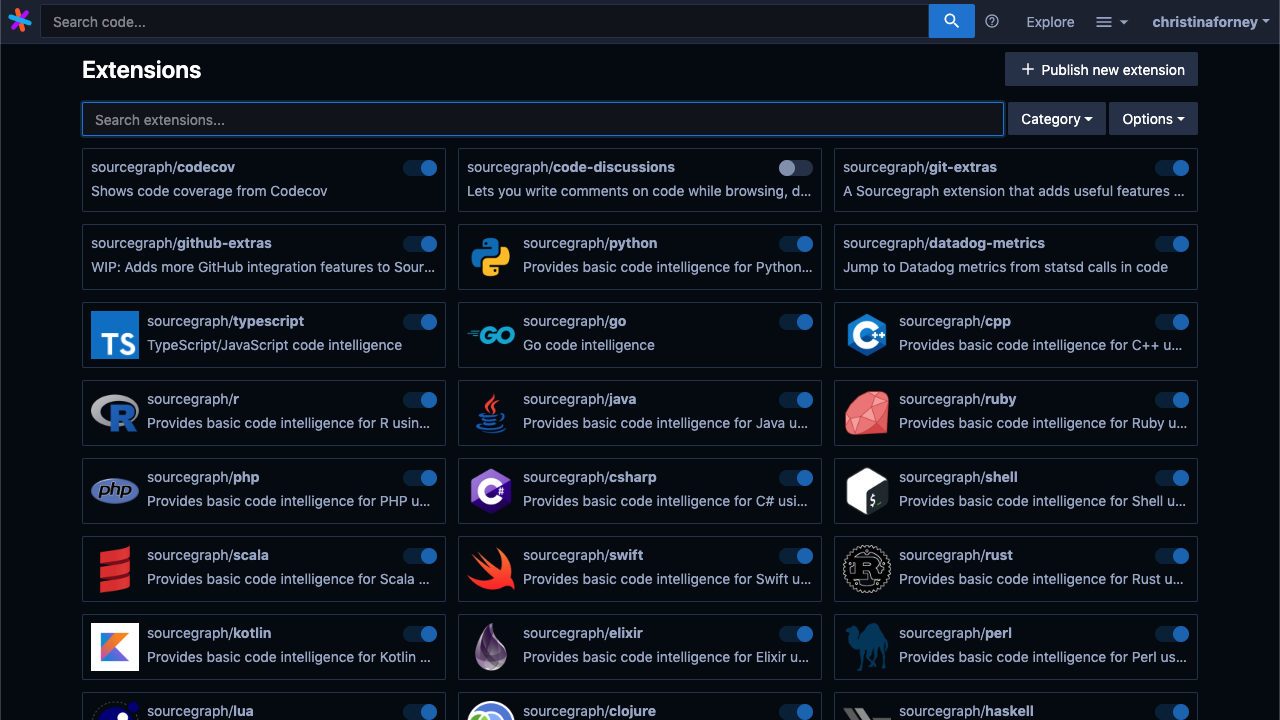 extension registry