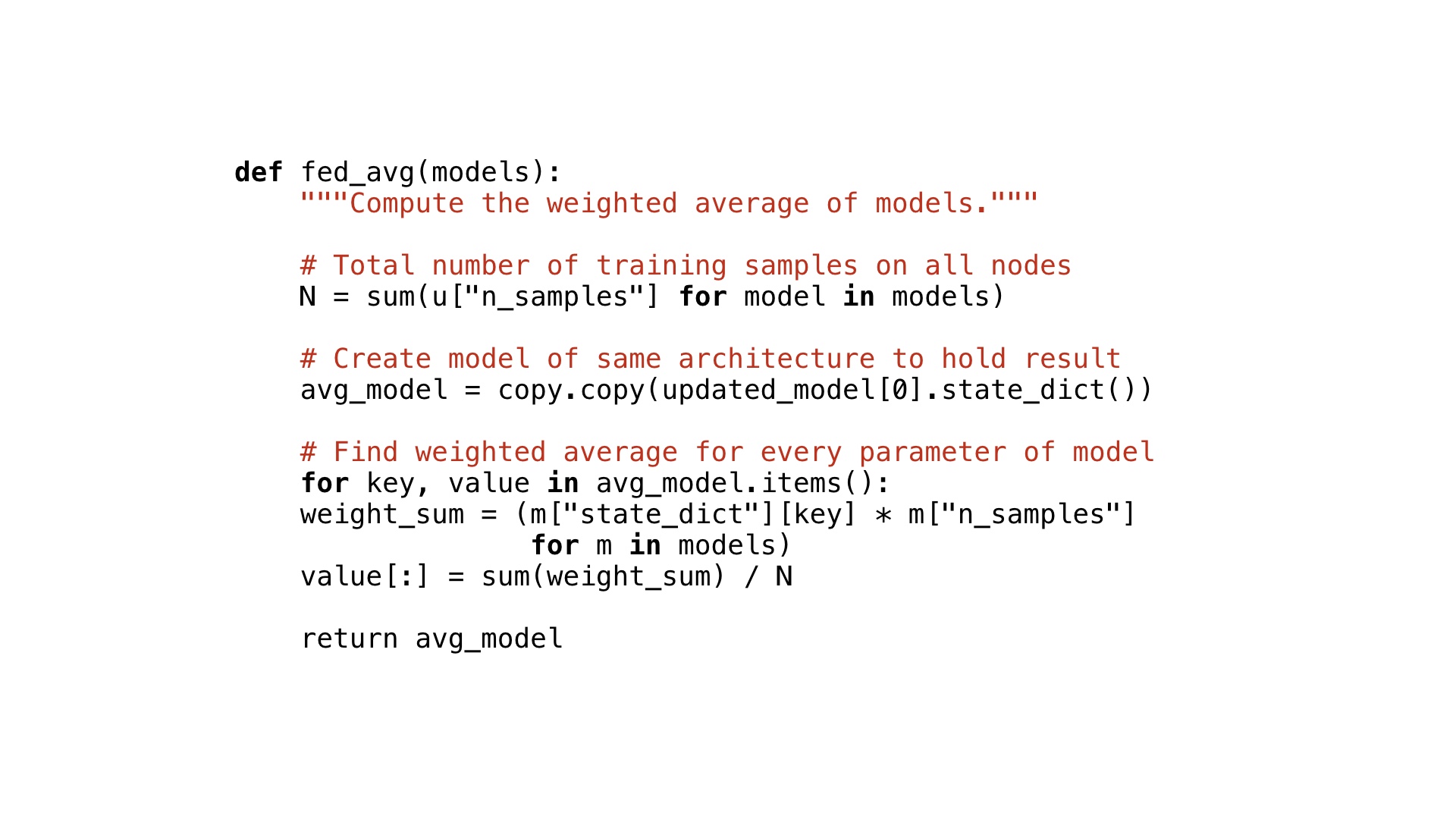 Code for federated averaging