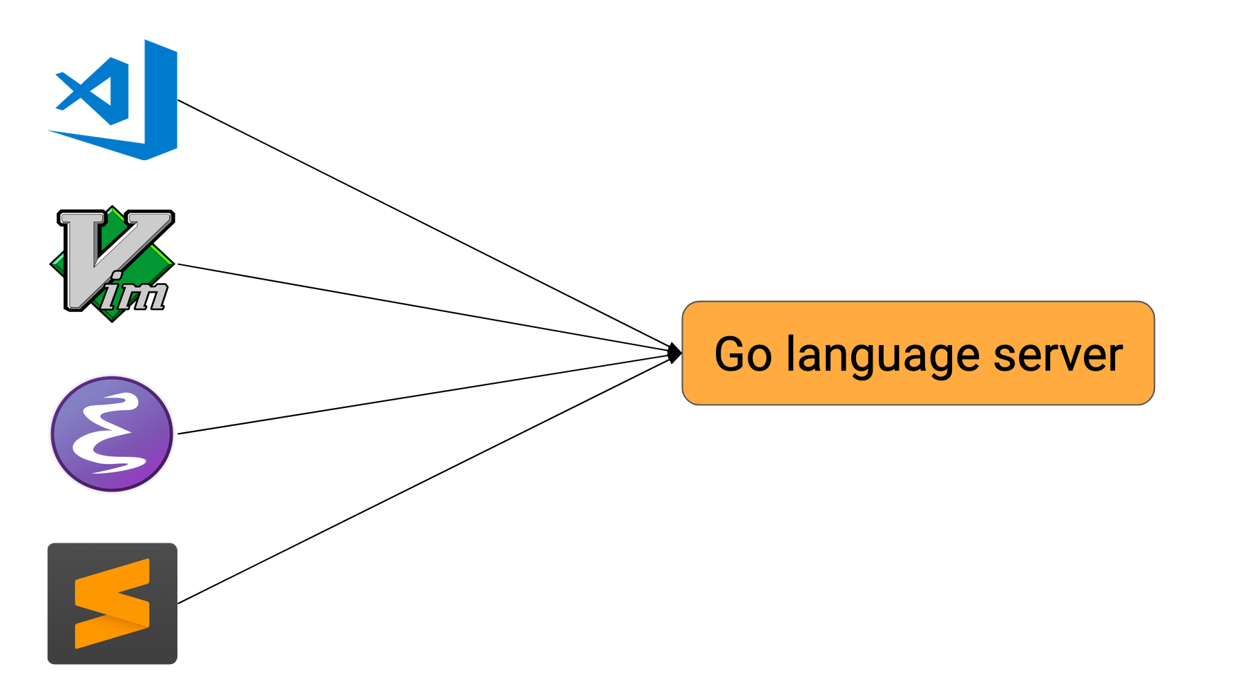 Every editor uses the Go language server