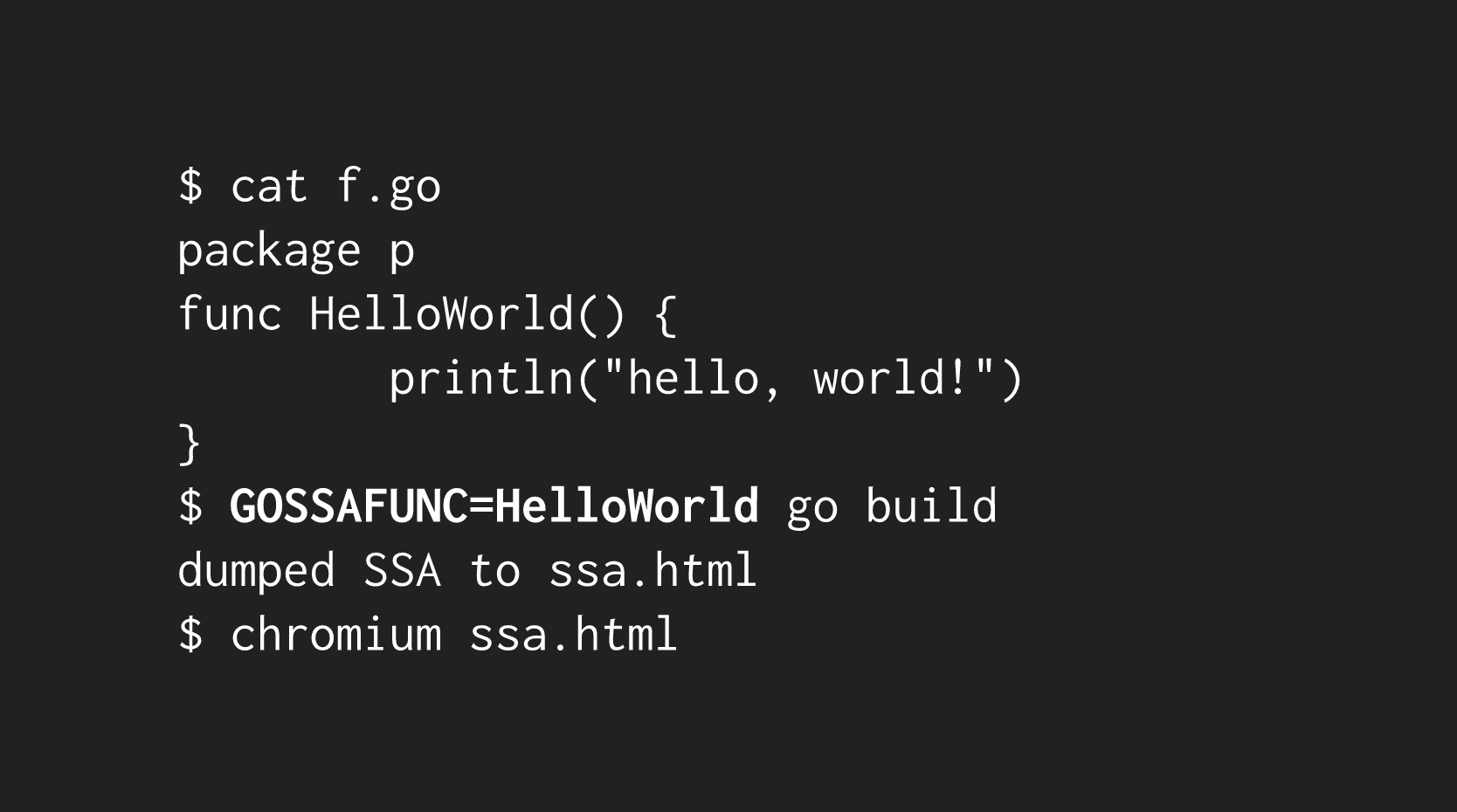 compiler ssa command